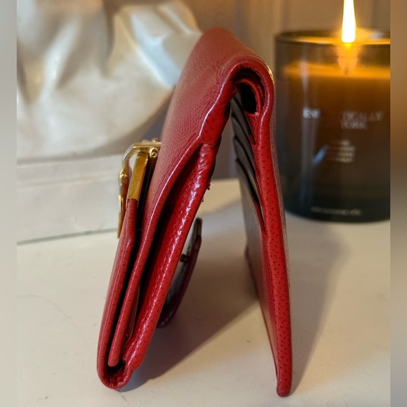 Salvatore Ferragamo Gancini Red Leather Wallet with the Box - Picture 7 of 12